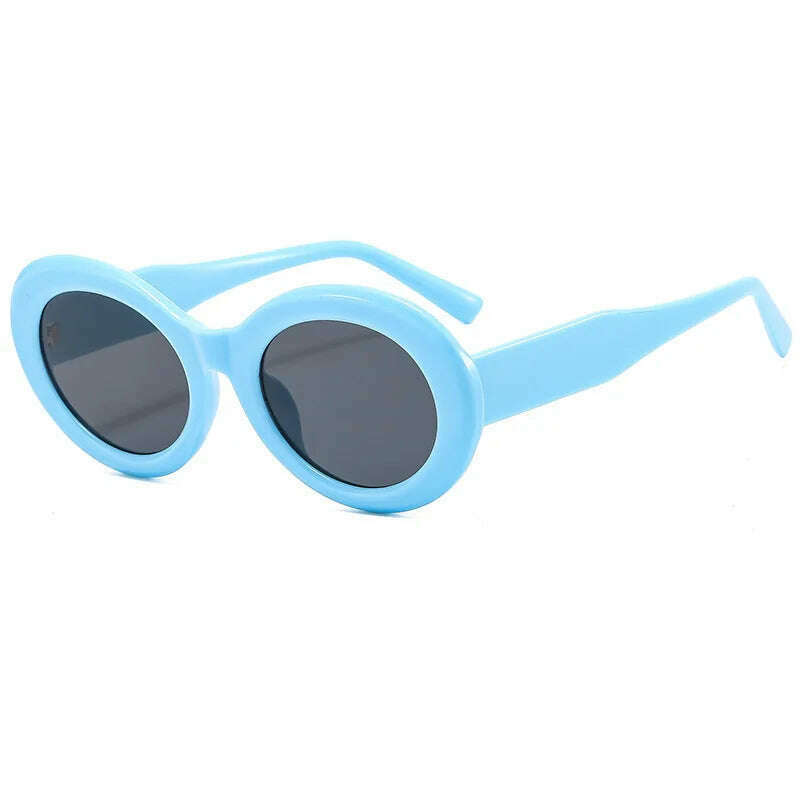 KIMLUD, Retro Zebra Stripe Print Oval Women Sunglasses Classic Round Sun Glasses Men 2022 New Vintage Luxury Fashion Decorative Eyewear, C2 / look picture, KIMLUD Womens Clothes