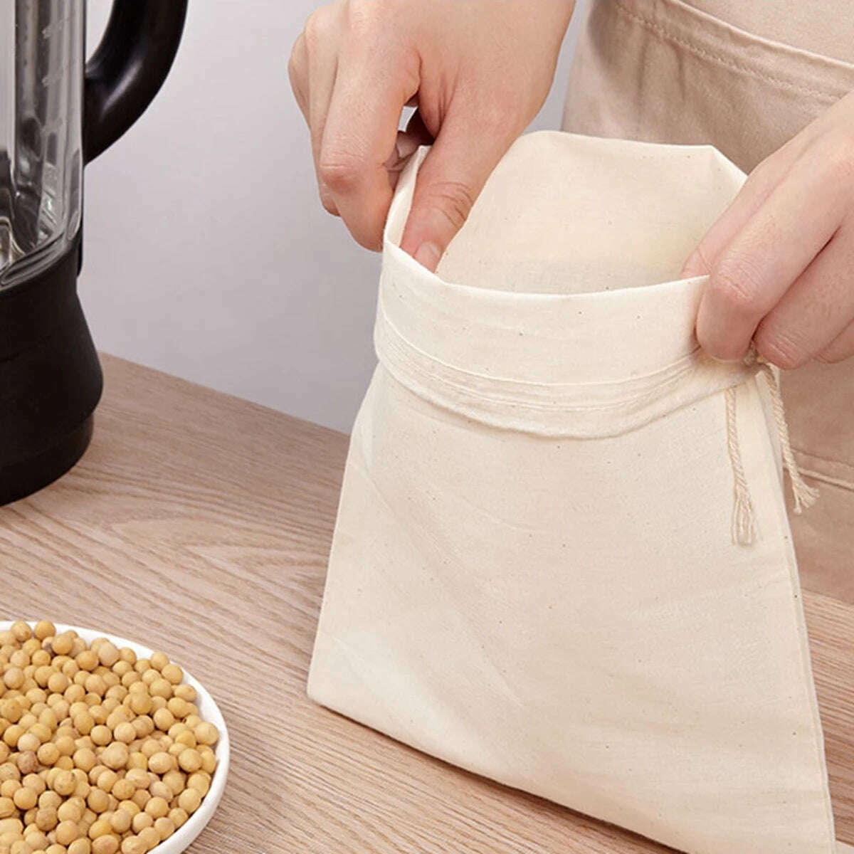 Reusable Nut Milk Bags Strainers Unbleached Natural Cotton Cheesecloth Bag Food Cheese Yogurt Filter Kitchen Fine Mesh Strainer - KIMLUD
