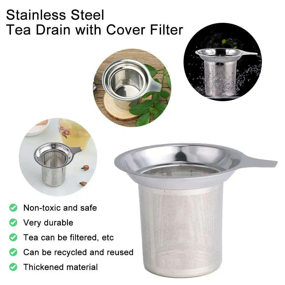 Reusable Stainless Steel Coffee Filter Paperless Coffee Maker Strainer Double Fine Mesh Basket for Loose Tea Ground Coffee - KIMLUD