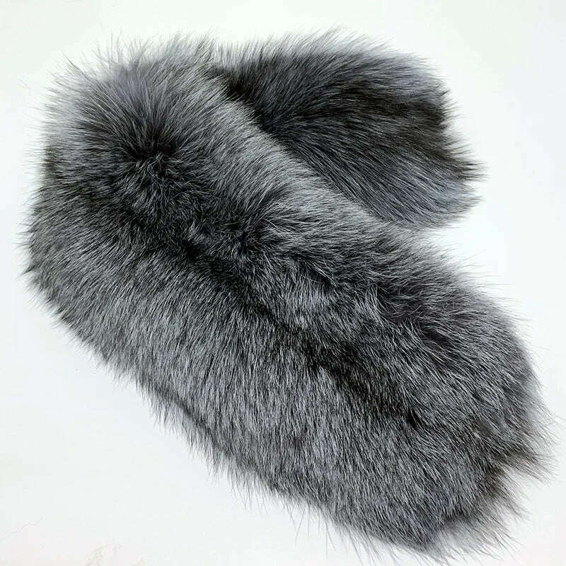 KIMLUD, rf20131 Multicolor Women's Real Fox Fur Jacket Cropped Short Style Super Fluffy Winter Natural Fur Coat, Natural SIlver Fox / 3XL Bust 104cm, KIMLUD APPAREL - Womens Clothes