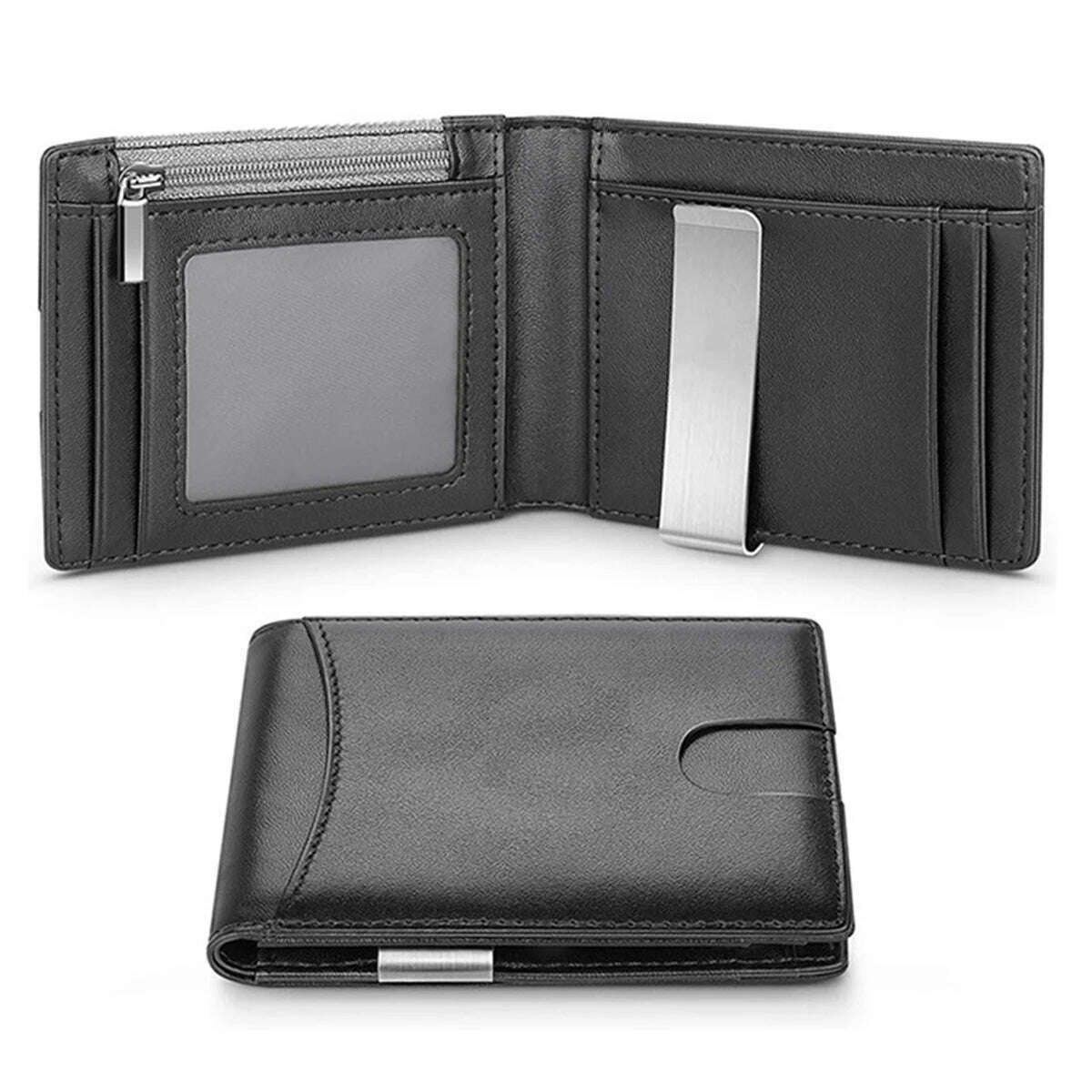 KIMLUD, Rfid Business Card Holder Smart Wallets for Men Carbon Fiber Slim Thin Minimalist Wallet Custom Personalized Gift EDC, Full Black, KIMLUD Womens Clothes