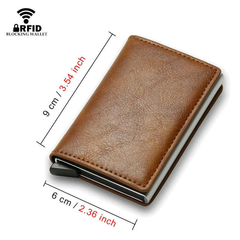 KIMLUD, Rfid Credit Card Holder Men Wallets Bank Cardholder Case Small Leather Slim Thin Magic Mini Wallet Smart Minimalist Wallet 2023, KIMLUD Womens Clothes