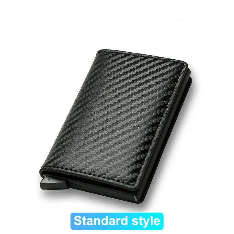 KIMLUD, Rfid Credit Card Holder Men Wallets Bank Cardholder Case Small Leather Slim Thin Magic Mini Wallet Smart Minimalist Wallet 2023, Carbon, KIMLUD APPAREL - Womens Clothes