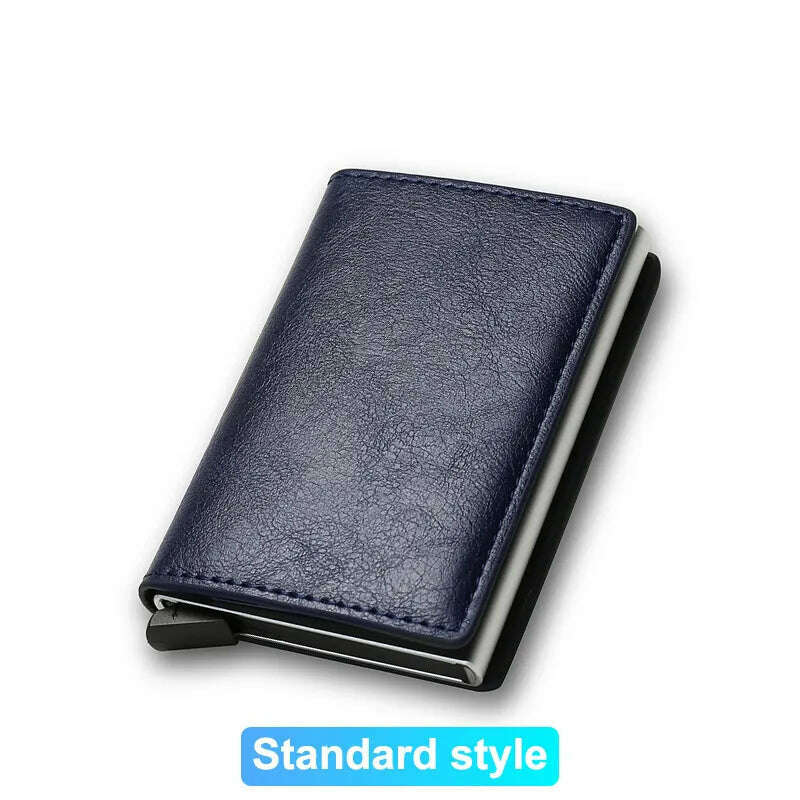 KIMLUD, Rfid Credit Card Holder Men Wallets Bank Cardholder Case Small Leather Slim Thin Magic Mini Wallet Smart Minimalist Wallet 2023, Blue, KIMLUD APPAREL - Womens Clothes