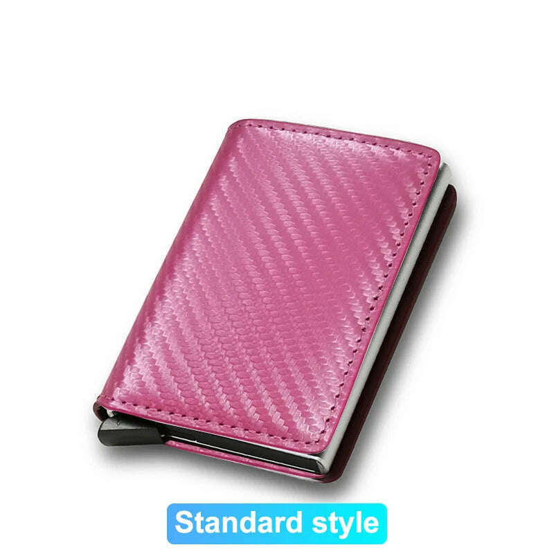KIMLUD, Rfid Credit Card Holder Men Wallets Bank Cardholder Case Small Leather Slim Thin Magic Mini Wallet Smart Minimalist Wallet 2023, Pink, KIMLUD APPAREL - Womens Clothes