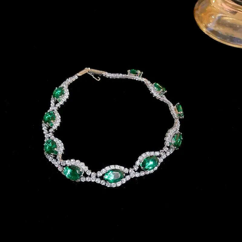 Rhinestone Round Clasp Bracelet for Women Personality Colorful Bracelets Temperament Light Luxury Posh Accessories Wholesale - KIMLUD