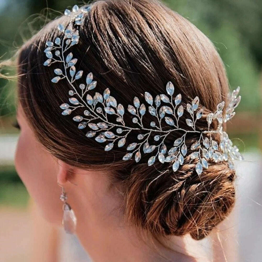 Rhinestones Wedding Accessories Decoration bride to be Headwear Shiny Vintage fascinator hat for women - KIMLUD