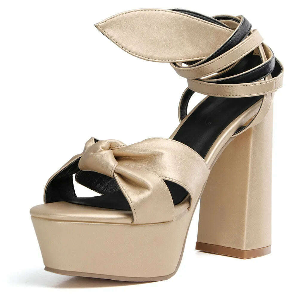 KIMLUD, RIBETRINI Big Size 34-43 Luxury Brand Female Runway Show Platform Sandals Summer Party Sandals Women Heart-Printed Shoes Woman, champagne / 4, KIMLUD APPAREL - Womens Clothes