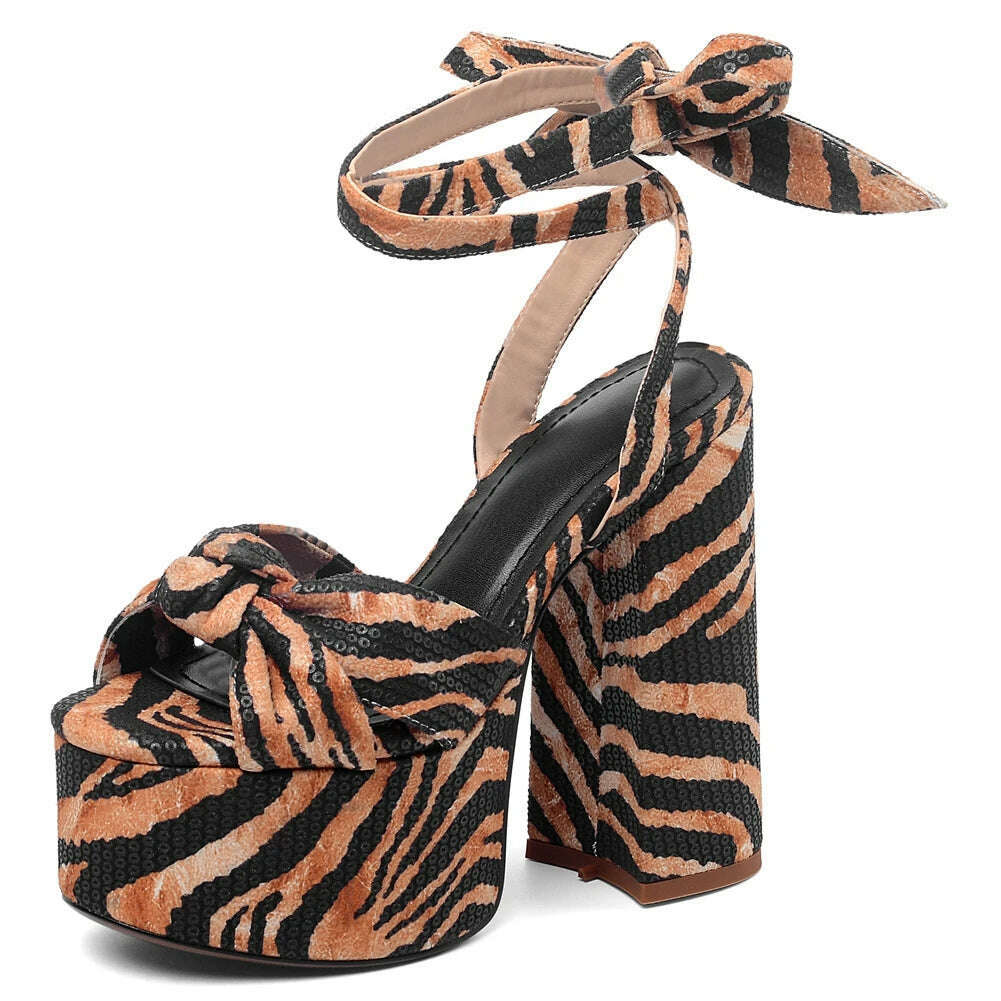 KIMLUD, RIBETRINI Big Size 34-43 Luxury Brand Female Runway Show Platform Sandals Summer Party Sandals Women Heart-Printed Shoes Woman, Yellow / 4, KIMLUD APPAREL - Womens Clothes