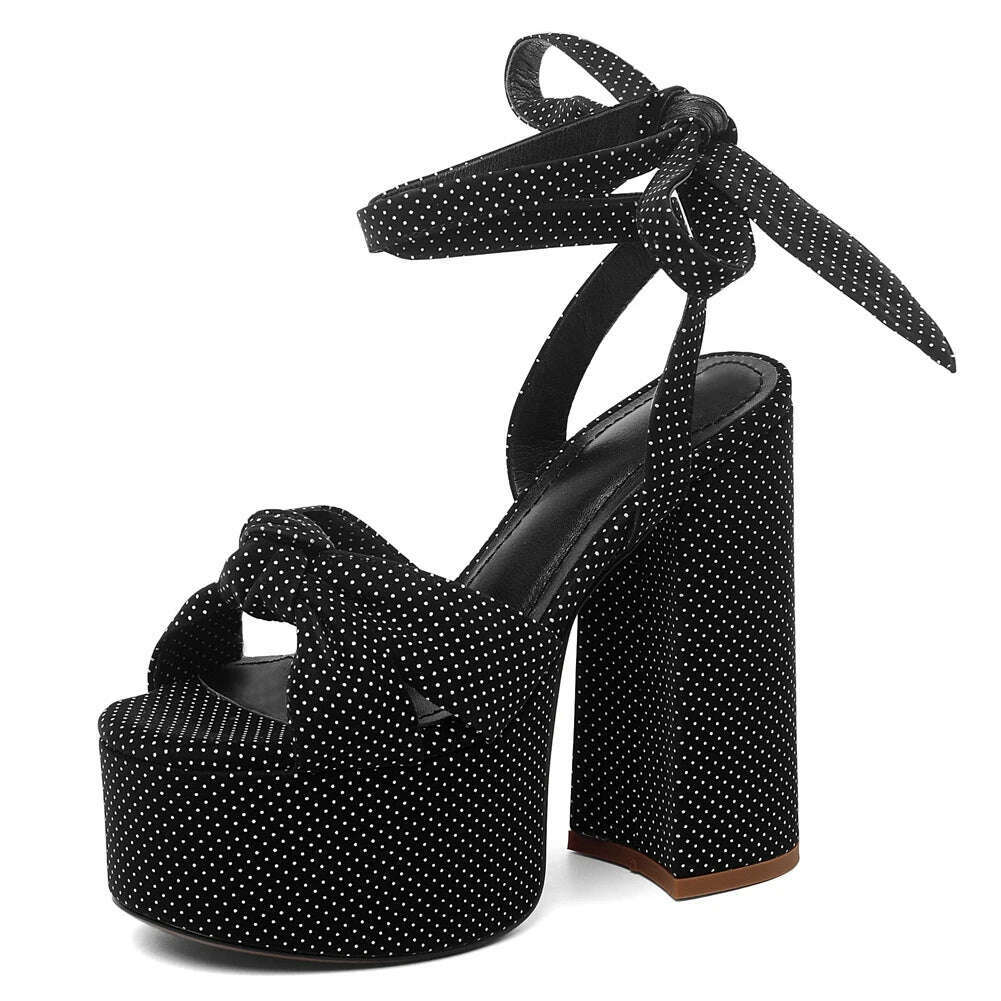 KIMLUD, RIBETRINI Big Size 34-43 Luxury Brand Female Runway Show Platform Sandals Summer Party Sandals Women Heart-Printed Shoes Woman, KIMLUD Womens Clothes