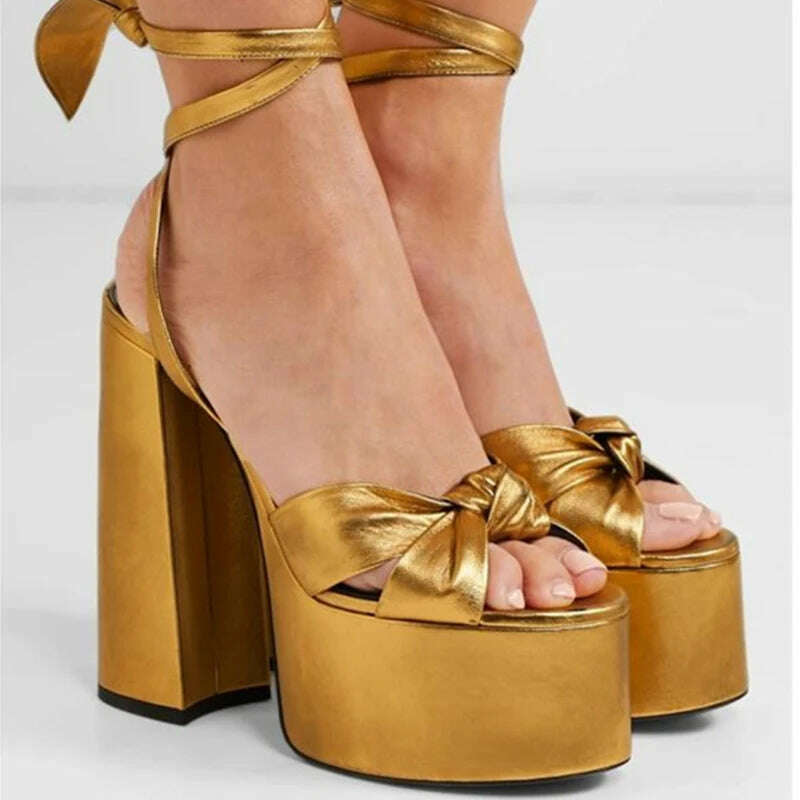 KIMLUD, RIBETRINI Big Size 34-43 Luxury Brand Female Runway Show Platform Sandals Summer Party Sandals Women Heart-Printed Shoes Woman, KIMLUD Womens Clothes