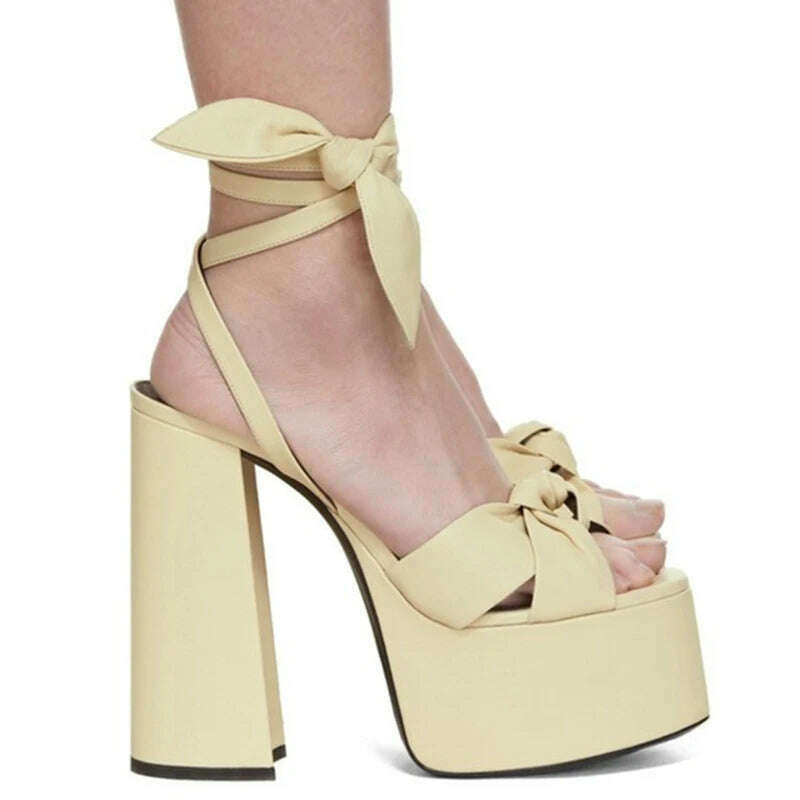 KIMLUD, RIBETRINI Big Size 34-43 Luxury Brand Female Runway Show Platform Sandals Summer Party Sandals Women Heart-Printed Shoes Woman, KIMLUD Womens Clothes