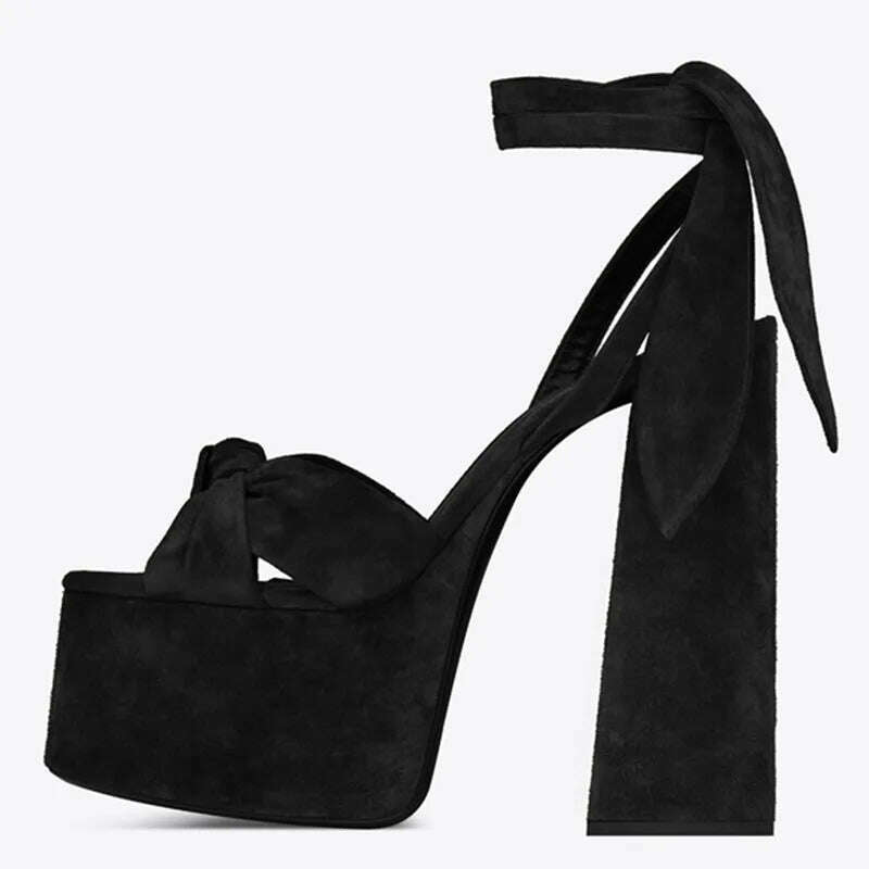 KIMLUD, RIBETRINI Big Size 34-43 Luxury Brand Female Runway Show Platform Sandals Summer Party Sandals Women Heart-Printed Shoes Woman, KIMLUD Womens Clothes