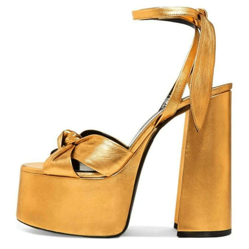 KIMLUD, RIBETRINI Big Size 34-43 Luxury Brand Female Runway Show Platform Sandals Summer Party Sandals Women Heart-Printed Shoes Woman, KIMLUD Womens Clothes