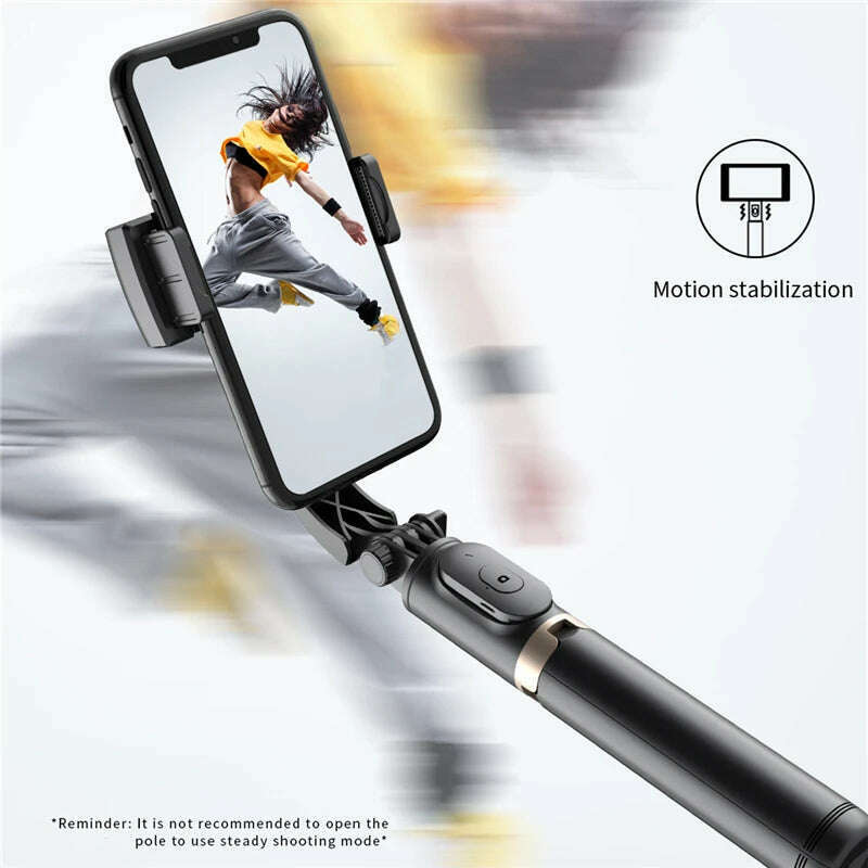 Roreta 2023 NEW Gimbal Stabilizer Selfie Stick Foldable Wireless Tripod with Bluetooth Shutter Monopod for IOS Android - KIMLUD