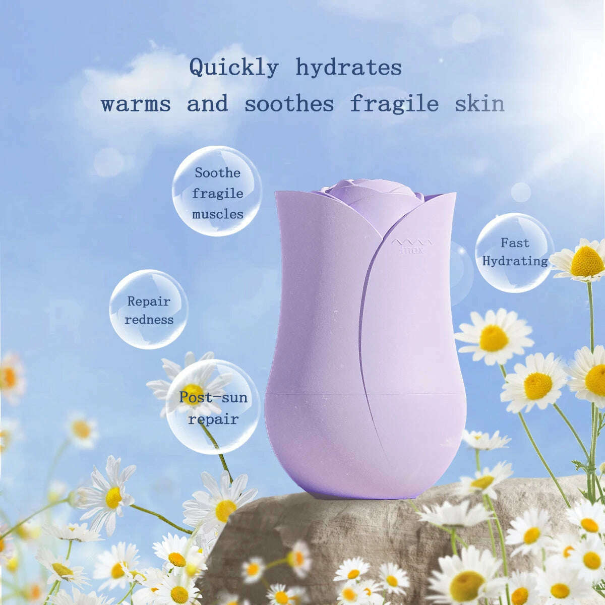 Rose Shape Portable Ice Roller for Face Reusable Ice Face Massager for Eliminate Facial Puffiness In The Morning Easy To Use - KIMLUD