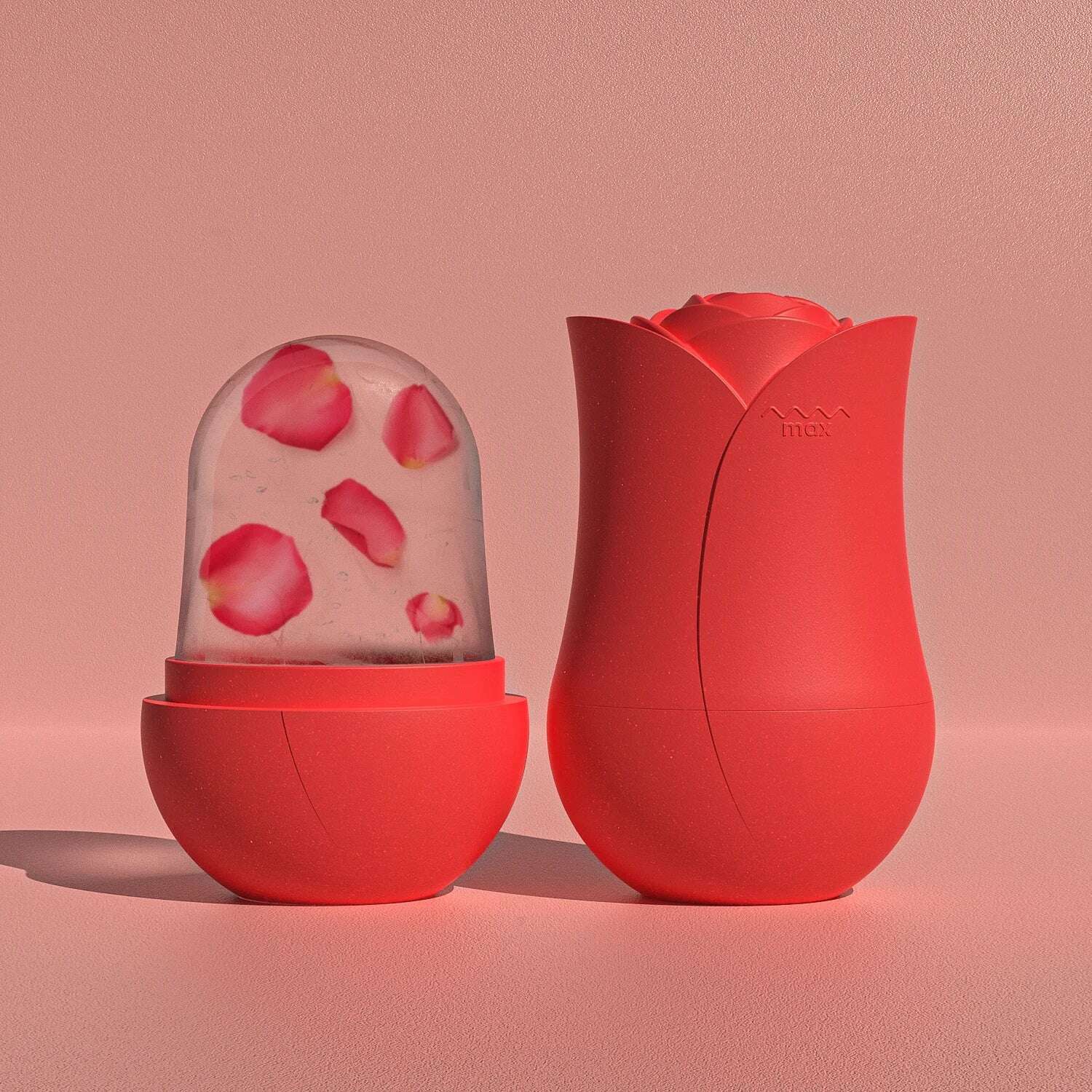 Rose Shape Portable Ice Roller for Face Reusable Ice Face Massager for Eliminate Facial Puffiness In The Morning Easy To Use - KIMLUD