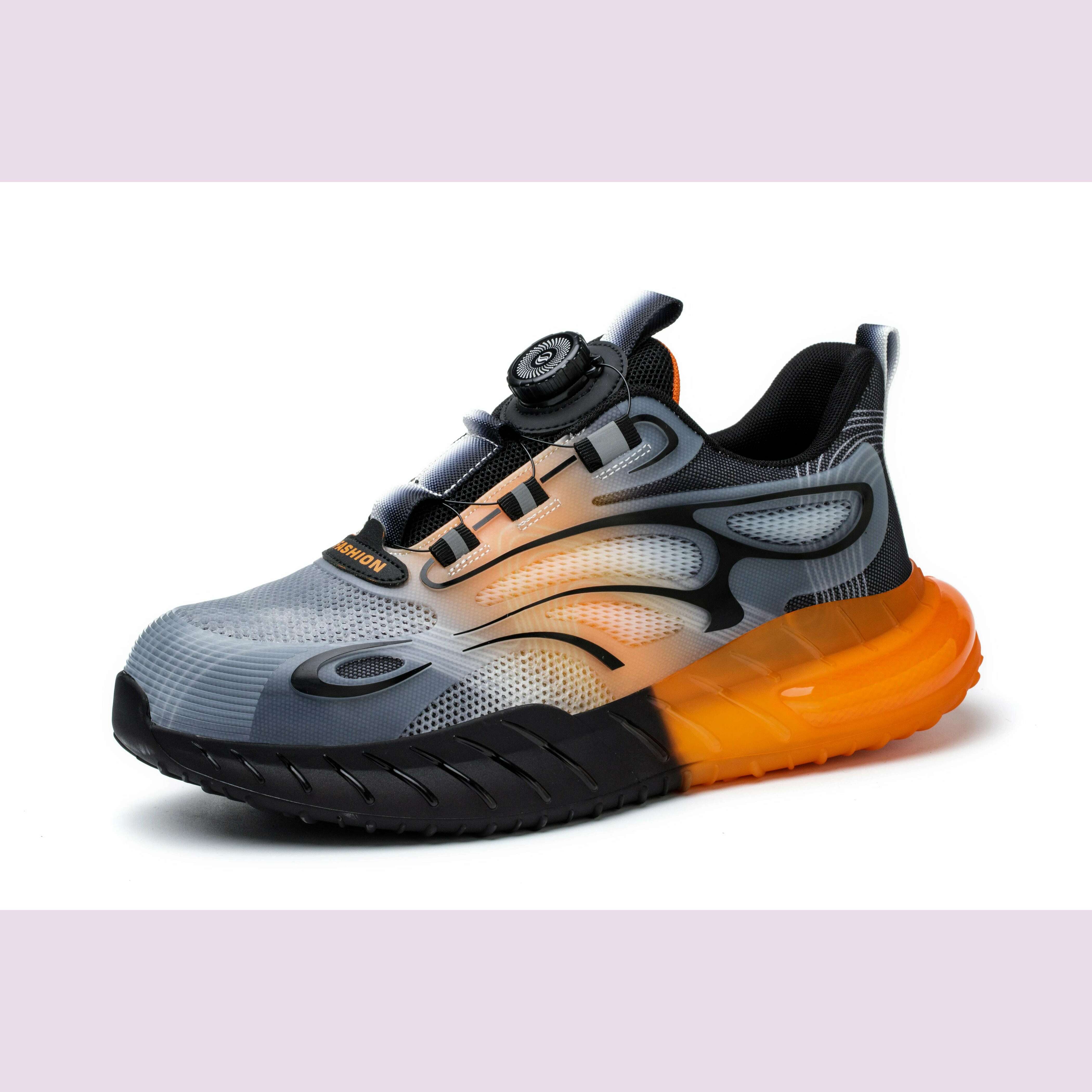 KIMLUD, Rotating Buckle for Safety Shoes Men's Work Boot Breathable Light Steel Toe Protective Sneakers Welted Business Security Shoes, Orange / 46 / CHINA, KIMLUD APPAREL - Womens Clothes