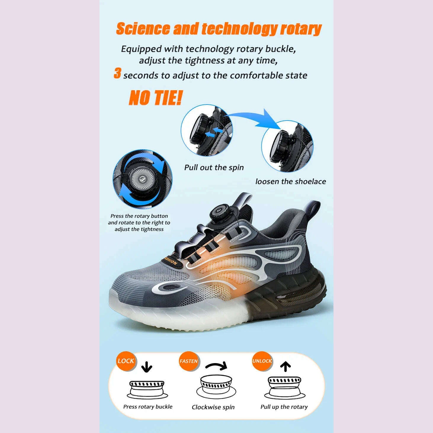 KIMLUD, Rotating Buckle for Safety Shoes Men's Work Boot Breathable Light Steel Toe Protective Sneakers Welted Business Security Shoes, KIMLUD Womens Clothes