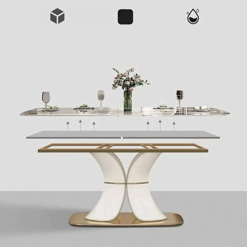 KIMLUD, Round Kitchen Dining Tables Conference Side Restaurant Living Room Dining Tables Mobiles Mesa De Cozinha Minimalist Furniture, KIMLUD Womens Clothes