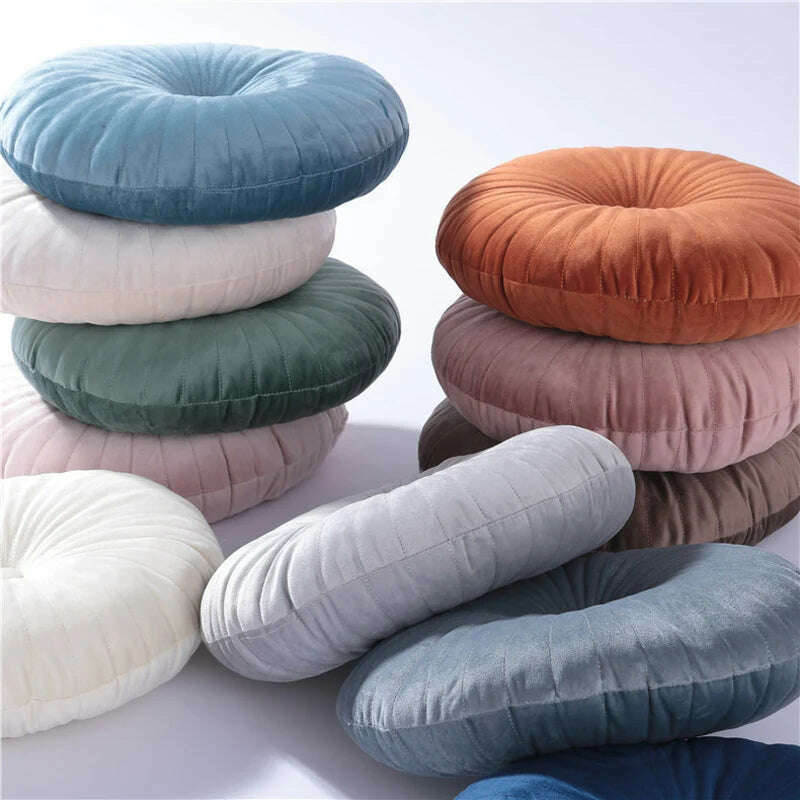 Round Pouf Throw Pillow Tatami Cushion Home Decorative Sofa Cushion Bed Chair Floor Coussin Soft Seat Pillow Pad 35x35cm - KIMLUD