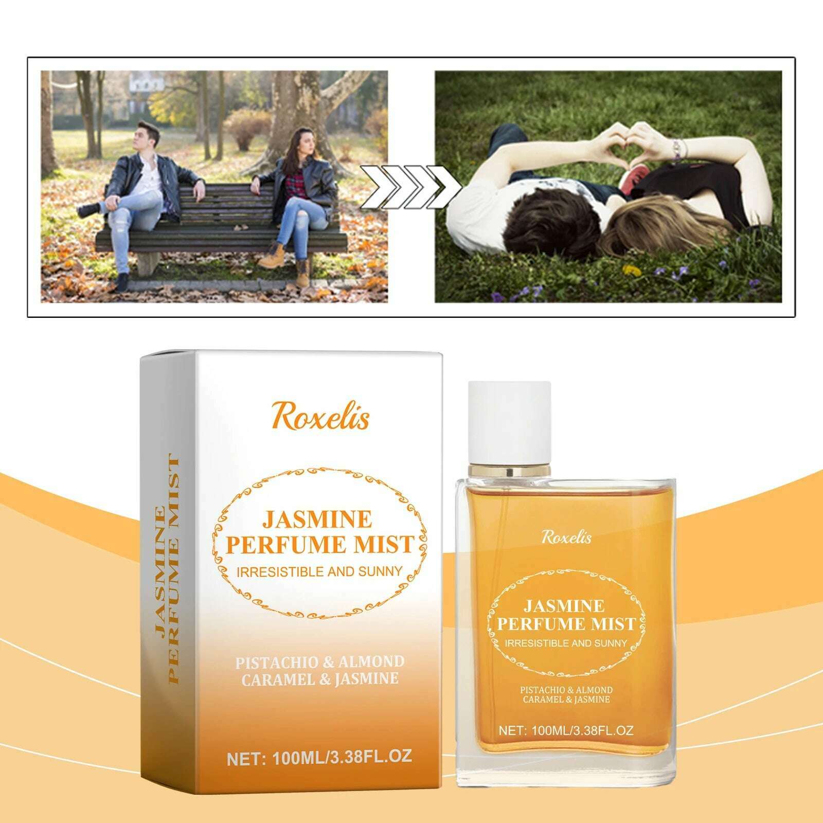 Roxelis 100ml Light Scented Brazilian Perfume for Women, Fresh, Natural and Lasting, Jasmine Wood Floral Fragrance Perfume - KIMLUD