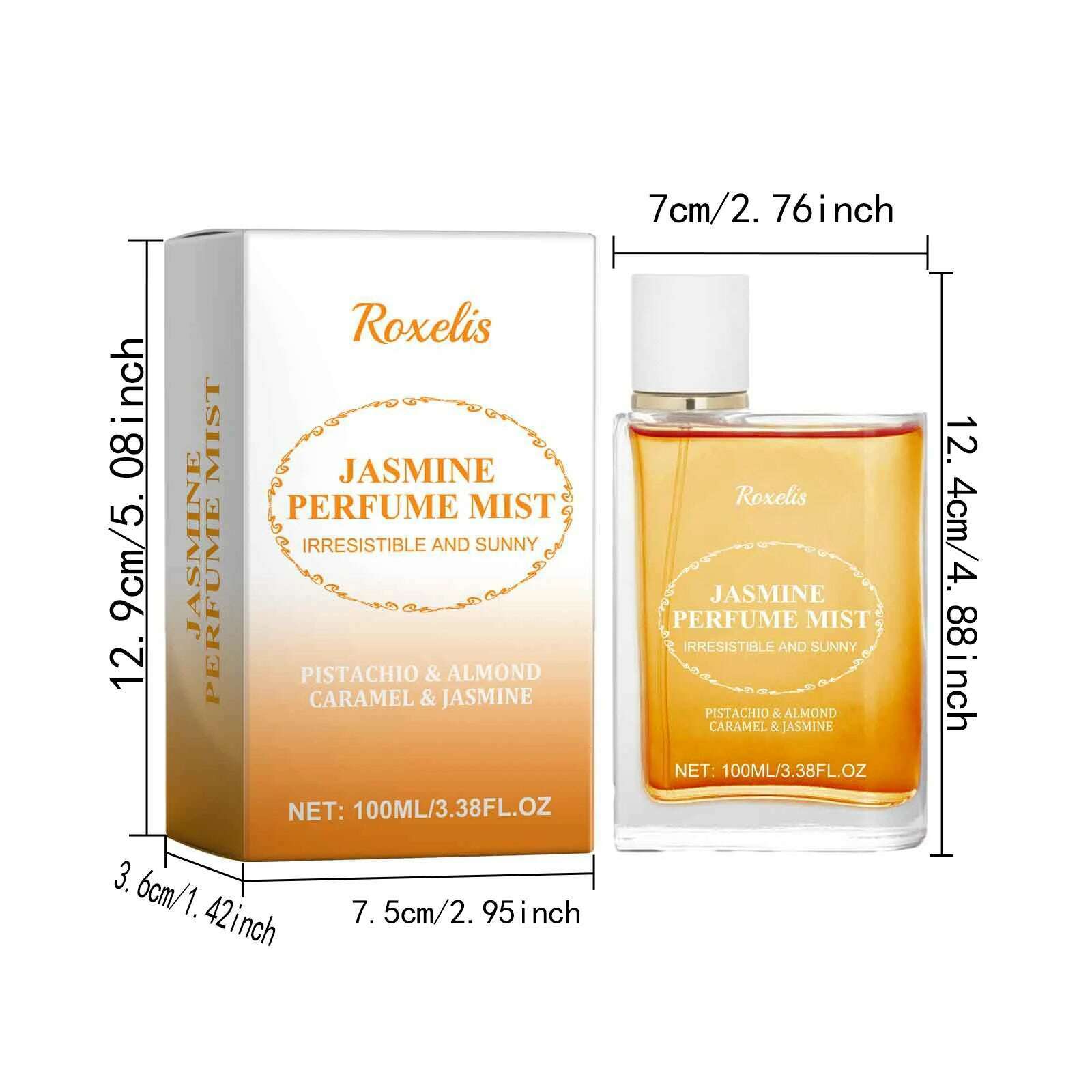 Roxelis 100ml Light Scented Brazilian Perfume for Women, Fresh, Natural and Lasting, Jasmine Wood Floral Fragrance Perfume - KIMLUD