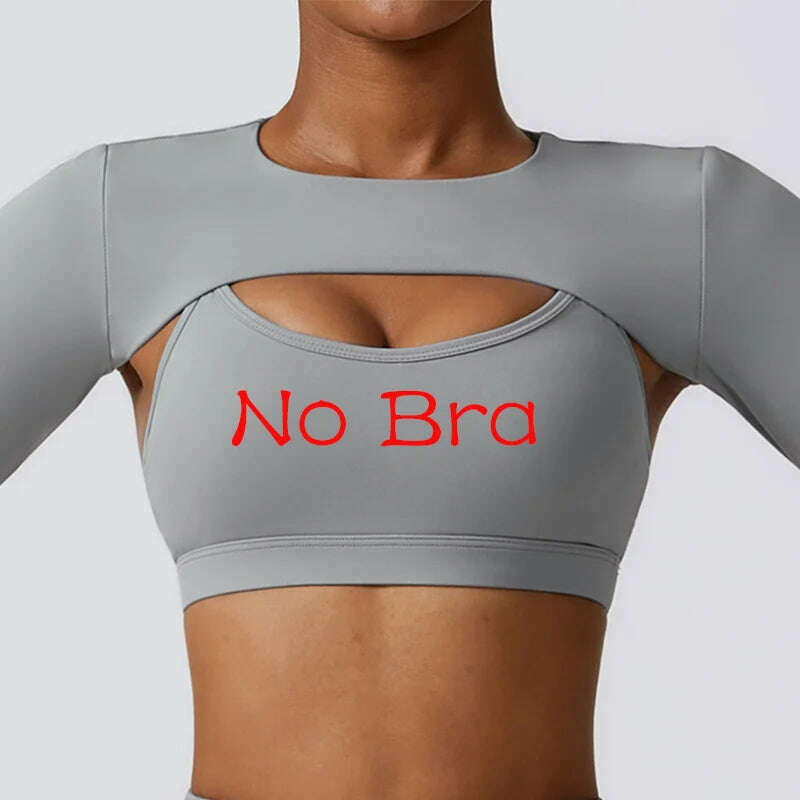 Running Shirt Fitness Tight Woman Work Out Clothing Shawl New Long Sleeve Yoga Tops Sexy Gym Sportswear Yoga Wear For Women - KIMLUD