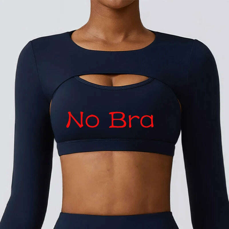 Running Shirt Fitness Tight Woman Work Out Clothing Shawl New Long Sleeve Yoga Tops Sexy Gym Sportswear Yoga Wear For Women - KIMLUD