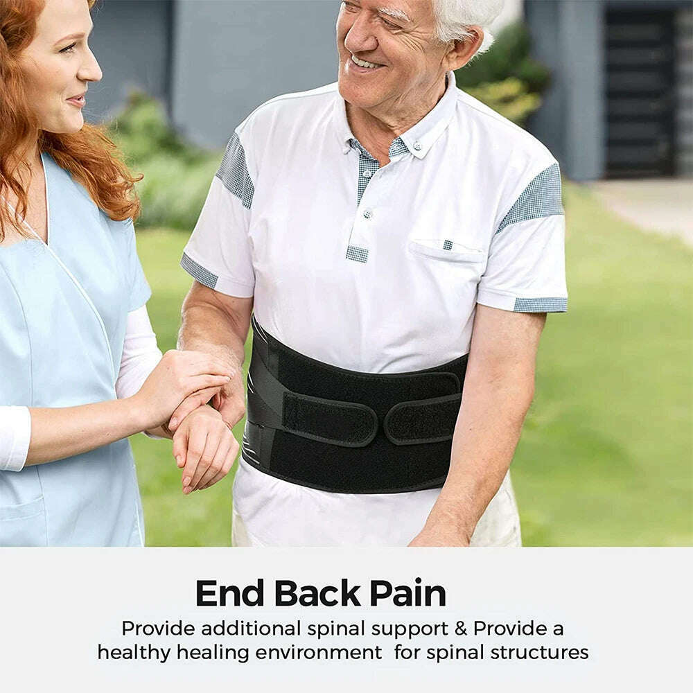 KIMLUD, S-3XL Sports Lower Back Brace with 6 Stays Anti-skid Orthopedic lumbar Support Breathable Waist Support Belt for Gym Pain Relief, KIMLUD Womens Clothes