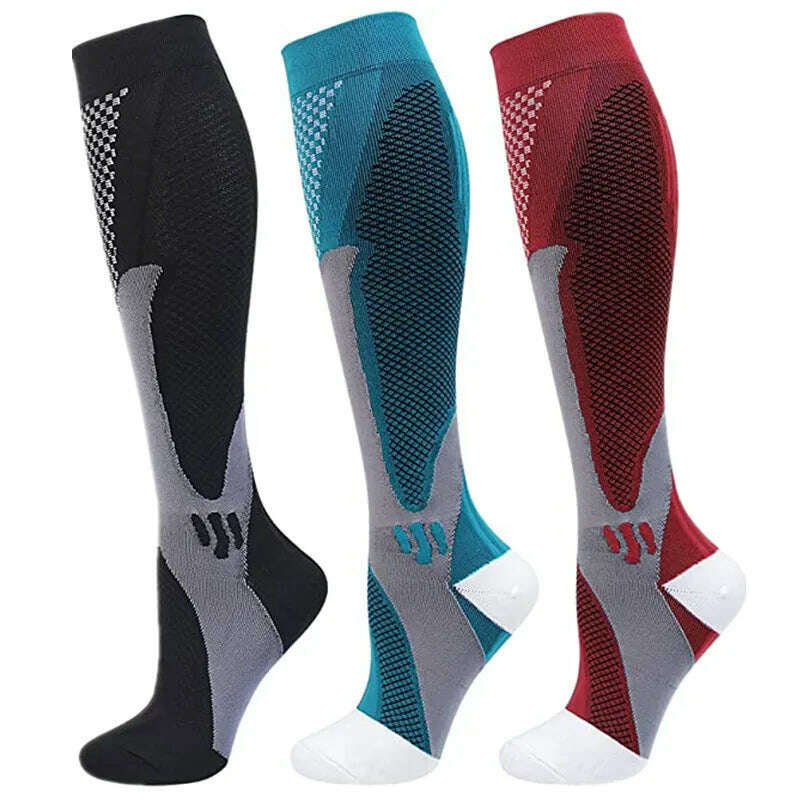 S-XXL 3 Pairs Pack/Socks Compression Socks 30 Mmhg Fit For Medical Edema Diabetes Varicose Veins Running Sports Socks Size XXL - KIMLUD