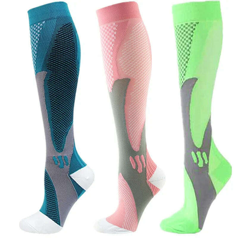S-XXL 3 Pairs Pack/Socks Compression Socks 30 Mmhg Fit For Medical Edema Diabetes Varicose Veins Running Sports Socks Size XXL - KIMLUD