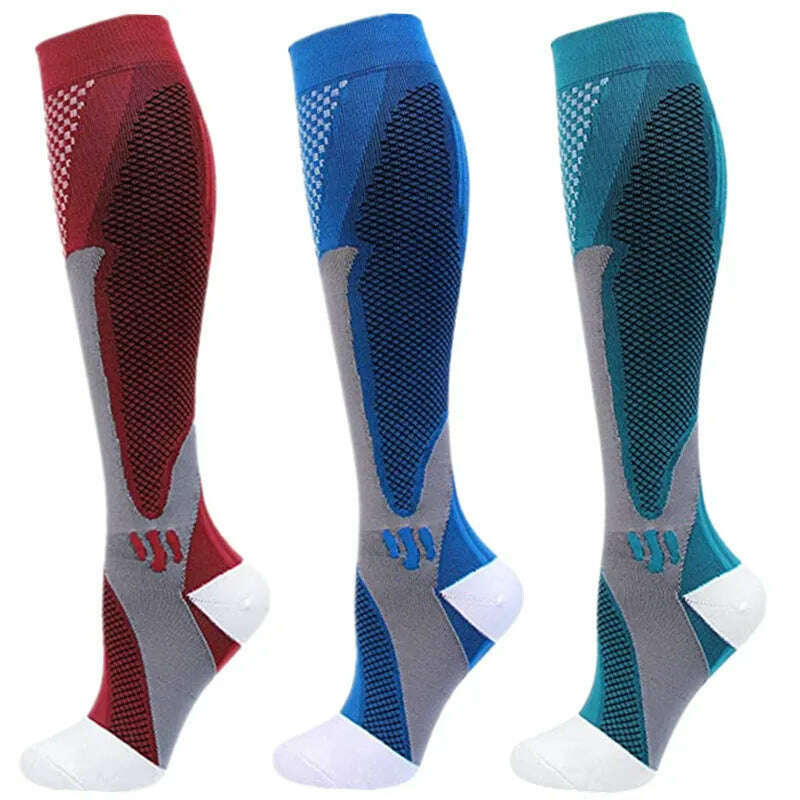 S-XXL 3 Pairs Pack/Socks Compression Socks 30 Mmhg Fit For Medical Edema Diabetes Varicose Veins Running Sports Socks Size XXL - KIMLUD