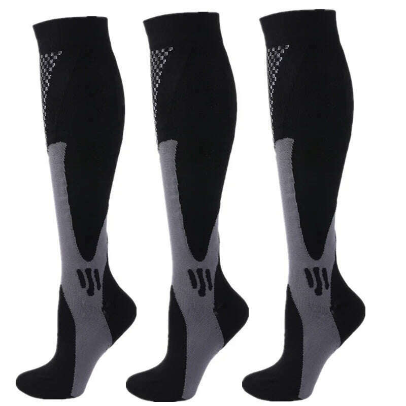 S-XXL 3 Pairs Pack/Socks Compression Socks 30 Mmhg Fit For Medical Edema Diabetes Varicose Veins Running Sports Socks Size XXL - KIMLUD