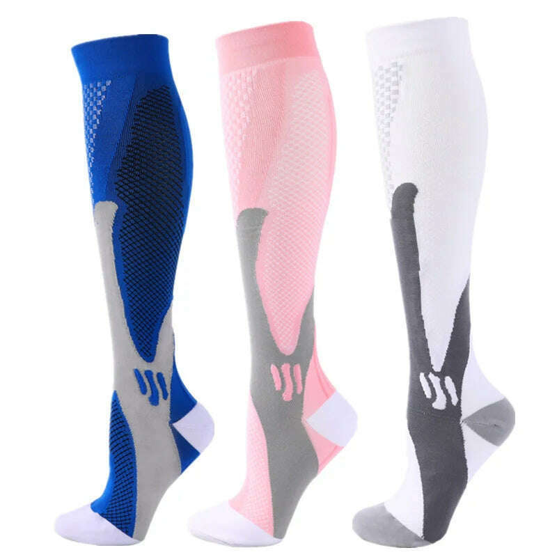 S-XXL 3 Pairs Pack/Socks Compression Socks 30 Mmhg Fit For Medical Edema Diabetes Varicose Veins Running Sports Socks Size XXL - KIMLUD