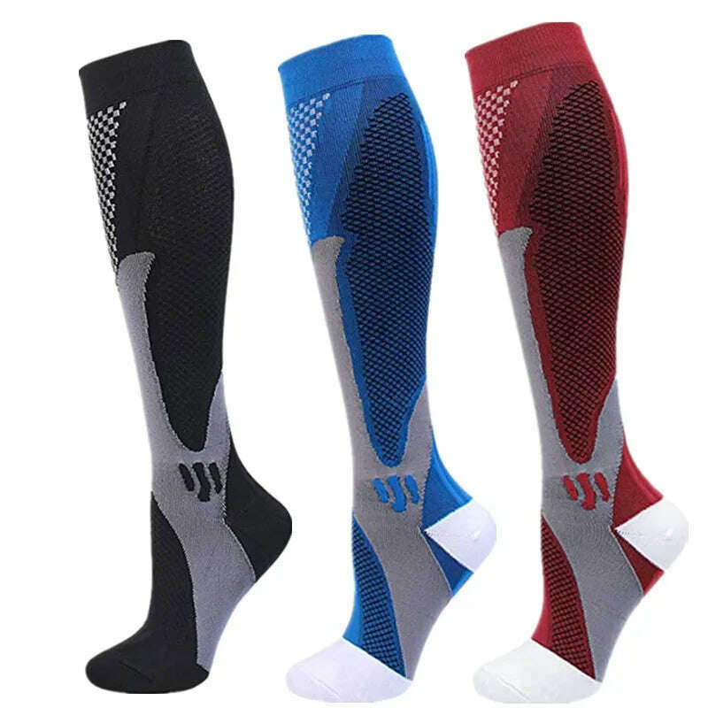 S-XXL 3 Pairs Pack/Socks Compression Socks 30 Mmhg Fit For Medical Edema Diabetes Varicose Veins Running Sports Socks Size XXL - KIMLUD