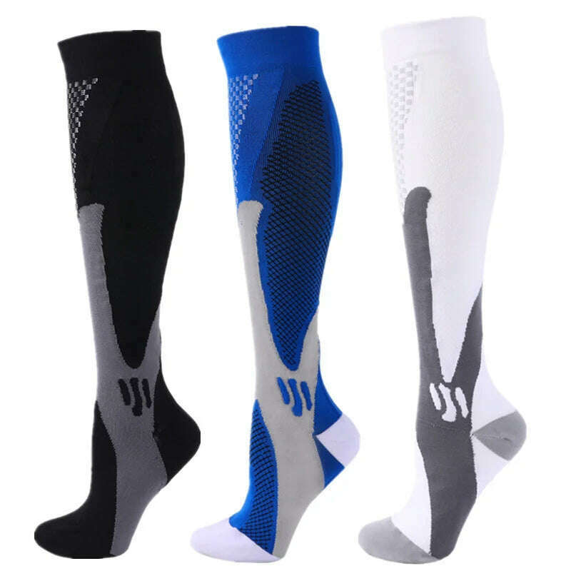 S-XXL 3 Pairs Pack/Socks Compression Socks 30 Mmhg Fit For Medical Edema Diabetes Varicose Veins Running Sports Socks Size XXL - KIMLUD