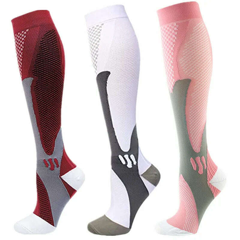 S-XXL 3 Pairs Pack/Socks Compression Socks 30 Mmhg Fit For Medical Edema Diabetes Varicose Veins Running Sports Socks Size XXL - KIMLUD