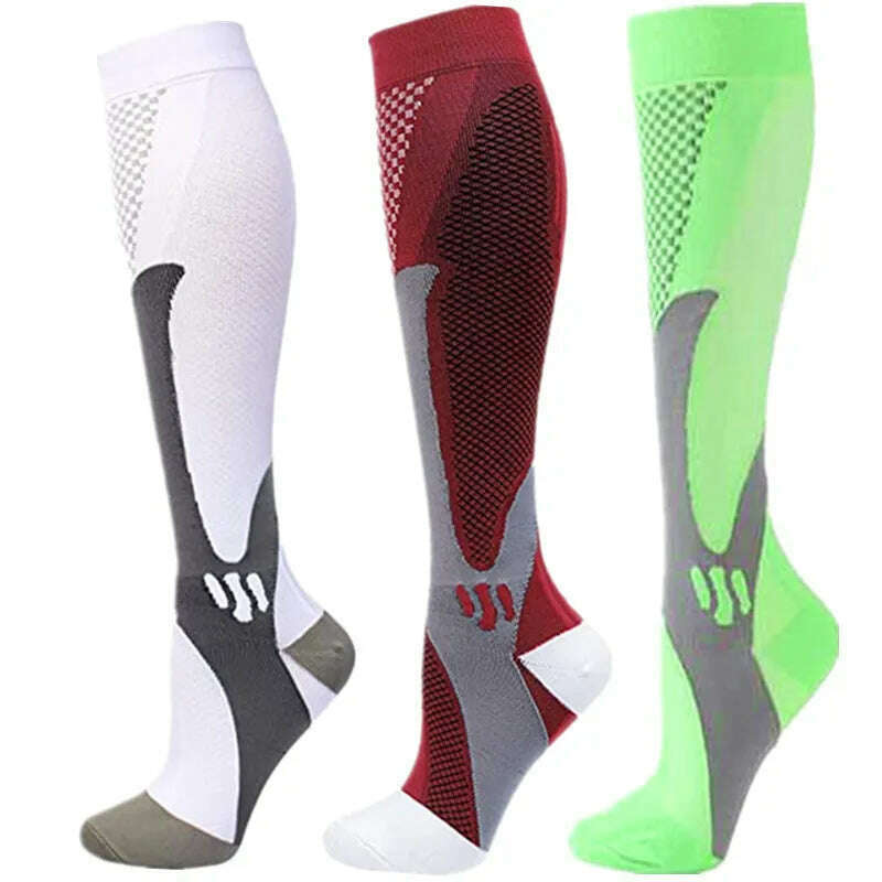 S-XXL 3 Pairs Pack/Socks Compression Socks 30 Mmhg Fit For Medical Edema Diabetes Varicose Veins Running Sports Socks Size XXL - KIMLUD