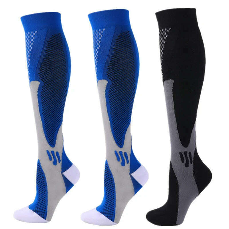 S-XXL 3 Pairs Pack/Socks Compression Socks 30 Mmhg Fit For Medical Edema Diabetes Varicose Veins Running Sports Socks Size XXL - KIMLUD
