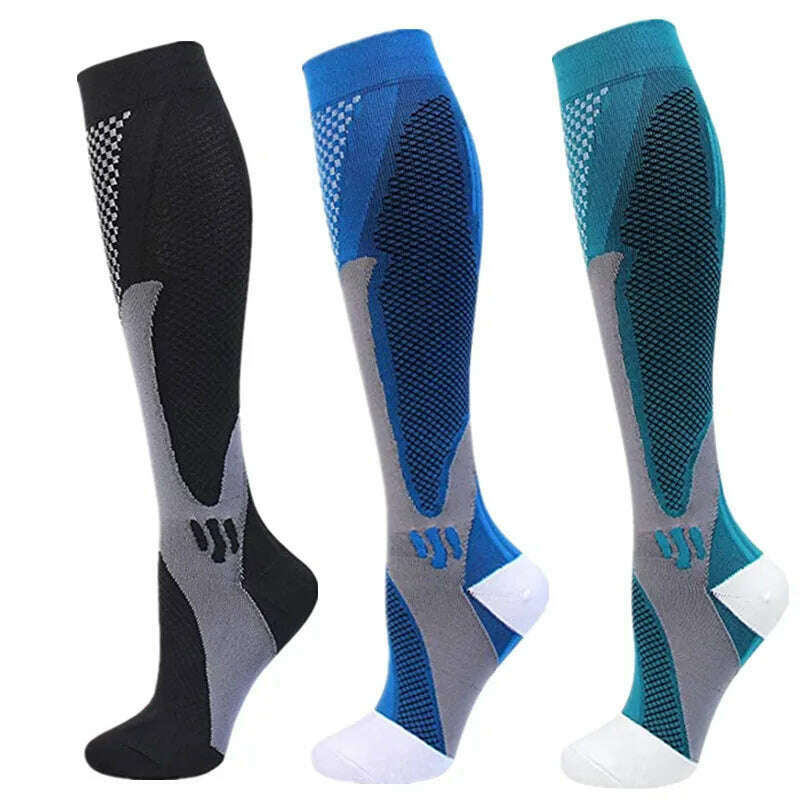 S-XXL 3 Pairs Pack/Socks Compression Socks 30 Mmhg Fit For Medical Edema Diabetes Varicose Veins Running Sports Socks Size XXL - KIMLUD