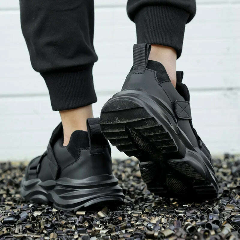 KIMLUD, Safety Shoes Black Men Steel Toe Work Shoes Anti-smash Anti-puncture Microfibre leather Light weight Protective Shoes, KIMLUD Womens Clothes