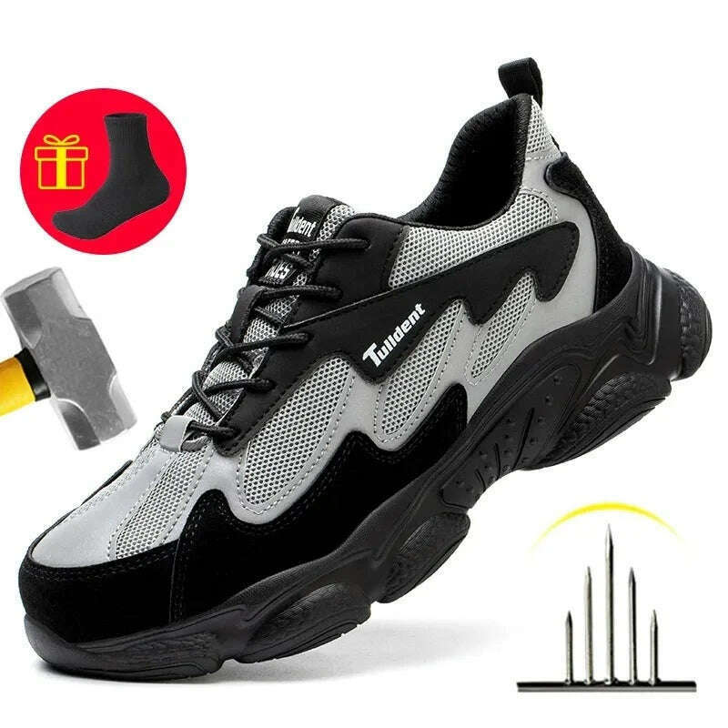 Safety Work Shoes Men Anti-Smashing Indestructible Steel Toe Cap Puncture-Proof shoes Lightweight Male Sofe Women Cosy Sneakers - KIMLUD