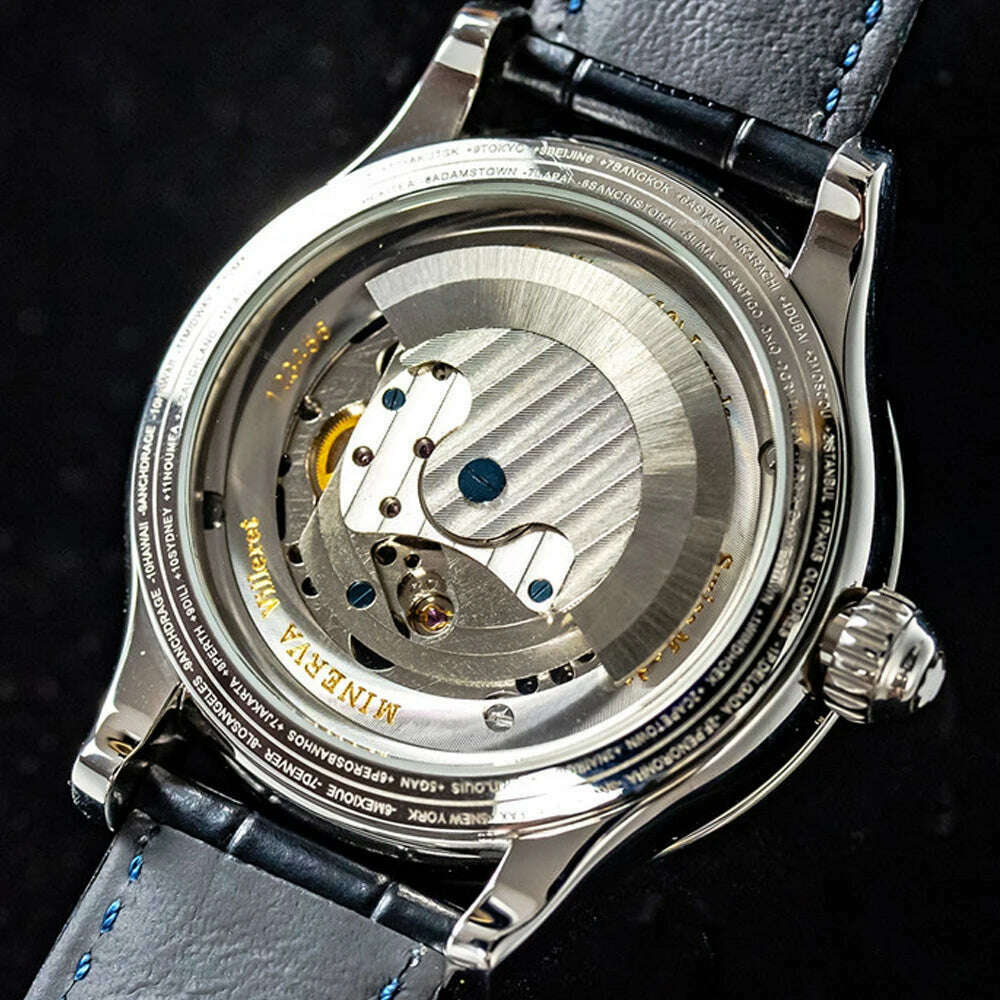 KIMLUD, SEAKOSS Luxury Double Earth Rotating Men's Mechanical Watch Automatic Movement Waterproof Clock Pilots Men 1963 Flywheel Watches, KIMLUD Womens Clothes