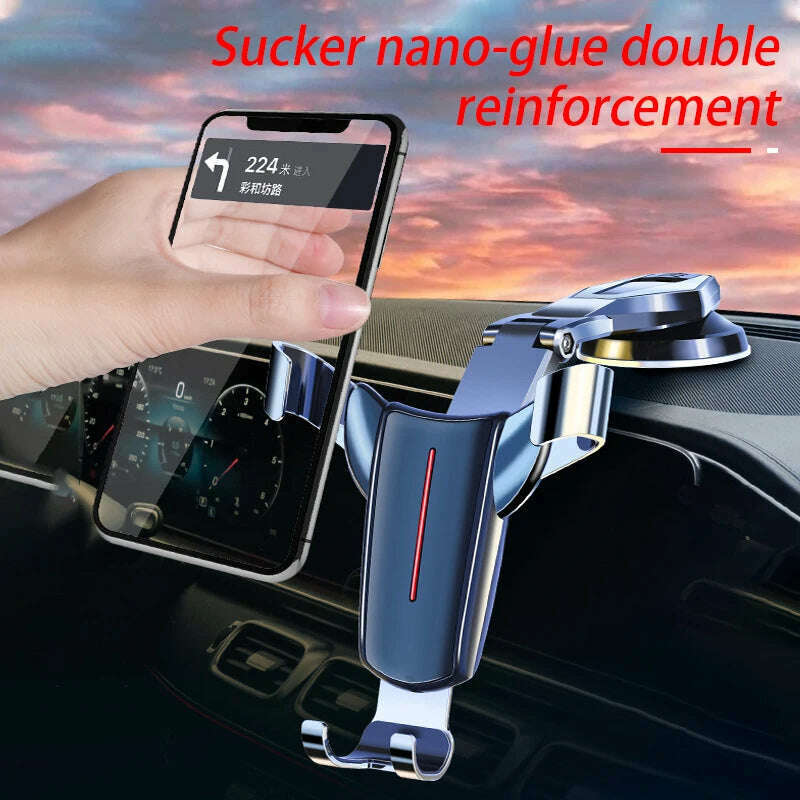 SEAMETAL Car Phone Holder Car Air Vent Mount Mobilephone Bracket GPS Stand Sucker Base for iPhone Samsung Xiaomi Cell Support - KIMLUD