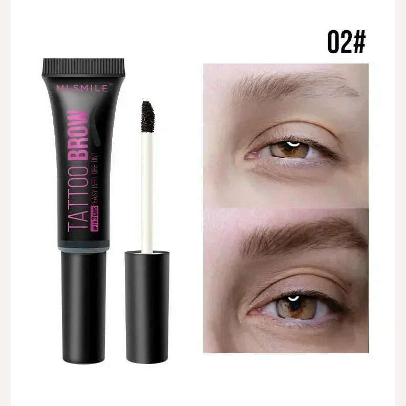 Semi-Permanent Peel Off Dye Eyebrow Cream Waterproof Eye Brow Tattoo Tint 3 Day Long Lasting Tearing Eyebrow Gel Makeup Cosmetic - KIMLUD