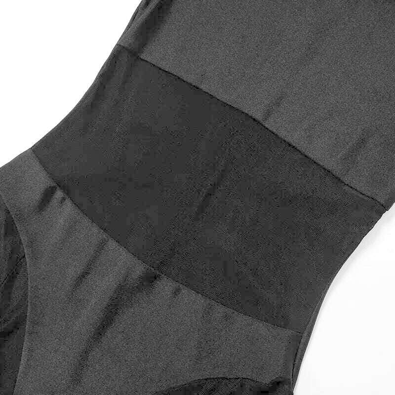 KIMLUD, Sexy 2023 Winter Women's Mesh Patchwork Jumpsuits with Gloves Fashion Long Sleeve See-through Zip-up Night Club Bodysuit Black, KIMLUD Womens Clothes