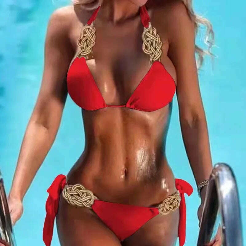 Sexy Bikinis 2024 Women's Swimwear Push Up Female Swimsuit Swimming Bathing Suits Girls Brazilian Bikini Set Beachwear Bather - KIMLUD