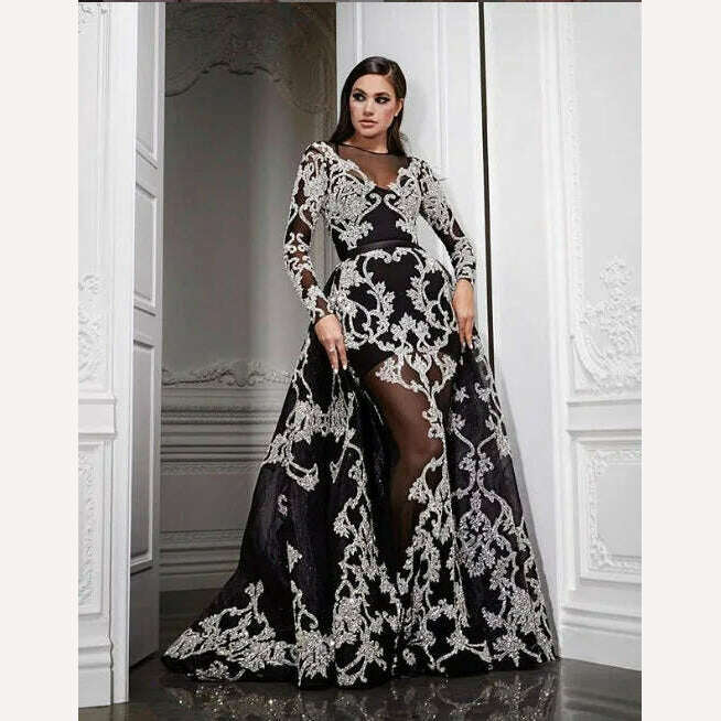 KIMLUD, Sexy Evening Party Night Long Dress Women Floor-Length Big Swing Bronzing Banquet Wedding Dance Prom Vestidos 2022 White Dress, black / S, KIMLUD APPAREL - Womens Clothes