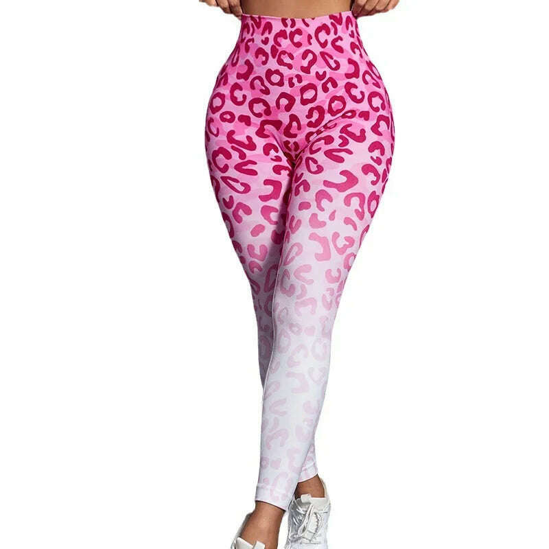 KIMLUD, sexy leopard leggings women seamless slim leggings sports fitness running pants high waist hip liftting fashion elastic tights, KIMLUD Womens Clothes